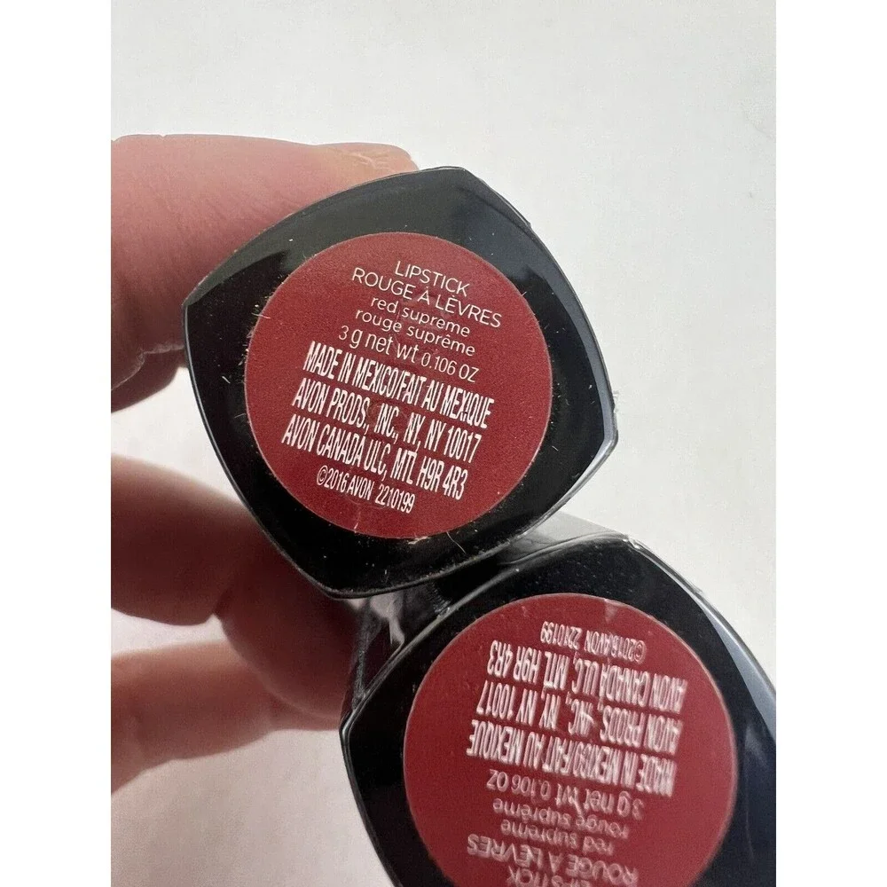 2 New Avon True‎ Color Perfectly Matte Red Supreme Lipstick (NOS) Sealed Retired
